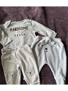 NWOT Carter's Little Handsome Fella 3 Pc. Baby Outfit - Baby Blue, Size 3 Months